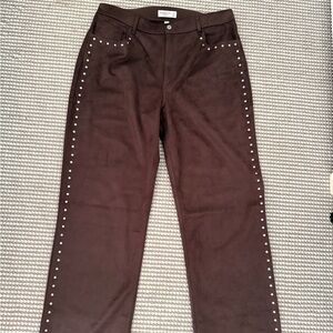 Abercrombie Curve Love High Rise 90s Relaxed Vegan Suede Pant